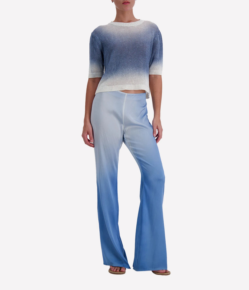 Degrade Silk Flare Pant in Water