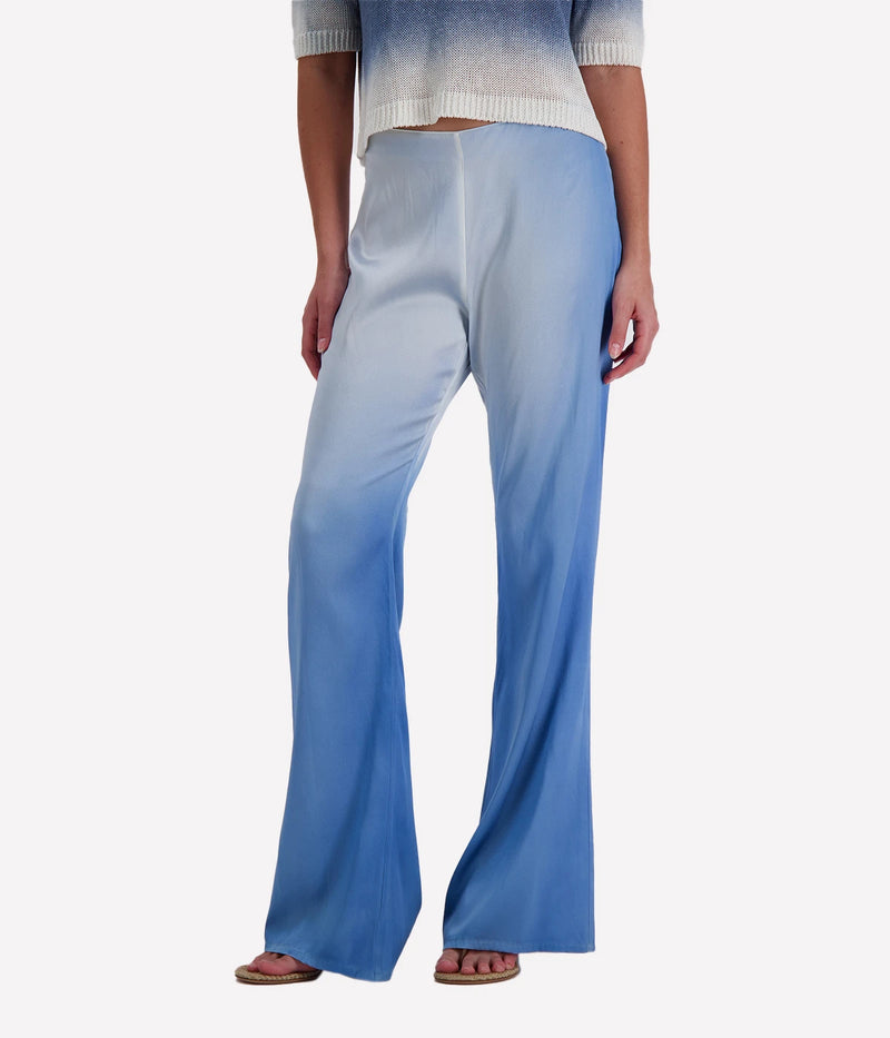 Degrade Silk Flare Pant in Water