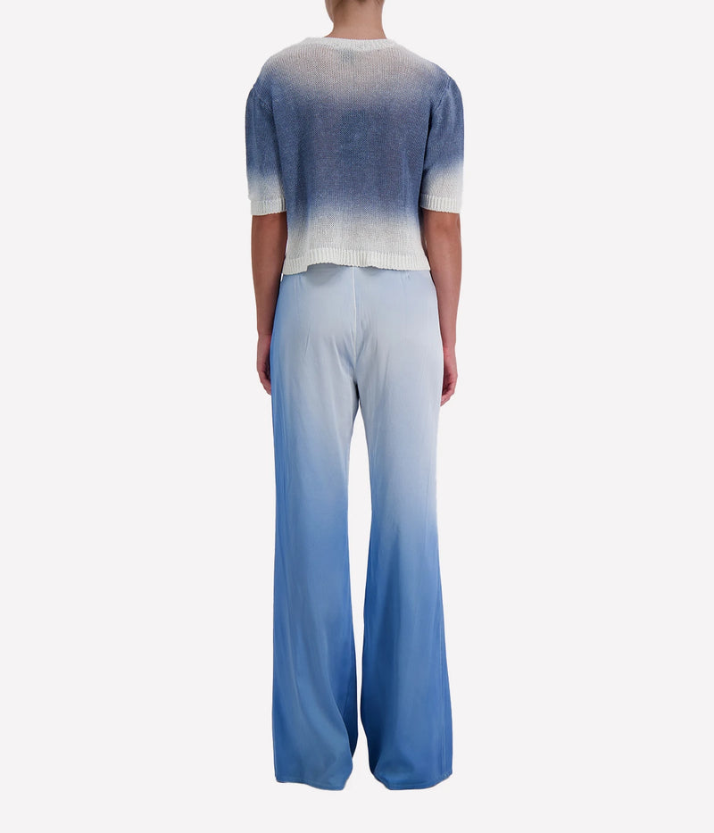 Degrade Silk Flare Pant in Water