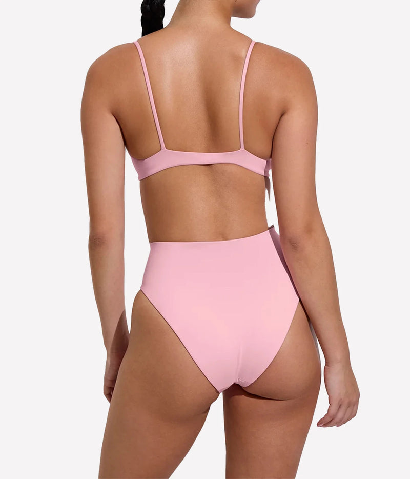 Bikini set shown on a female model from the back, Sunday Top In Delight Left on Friday