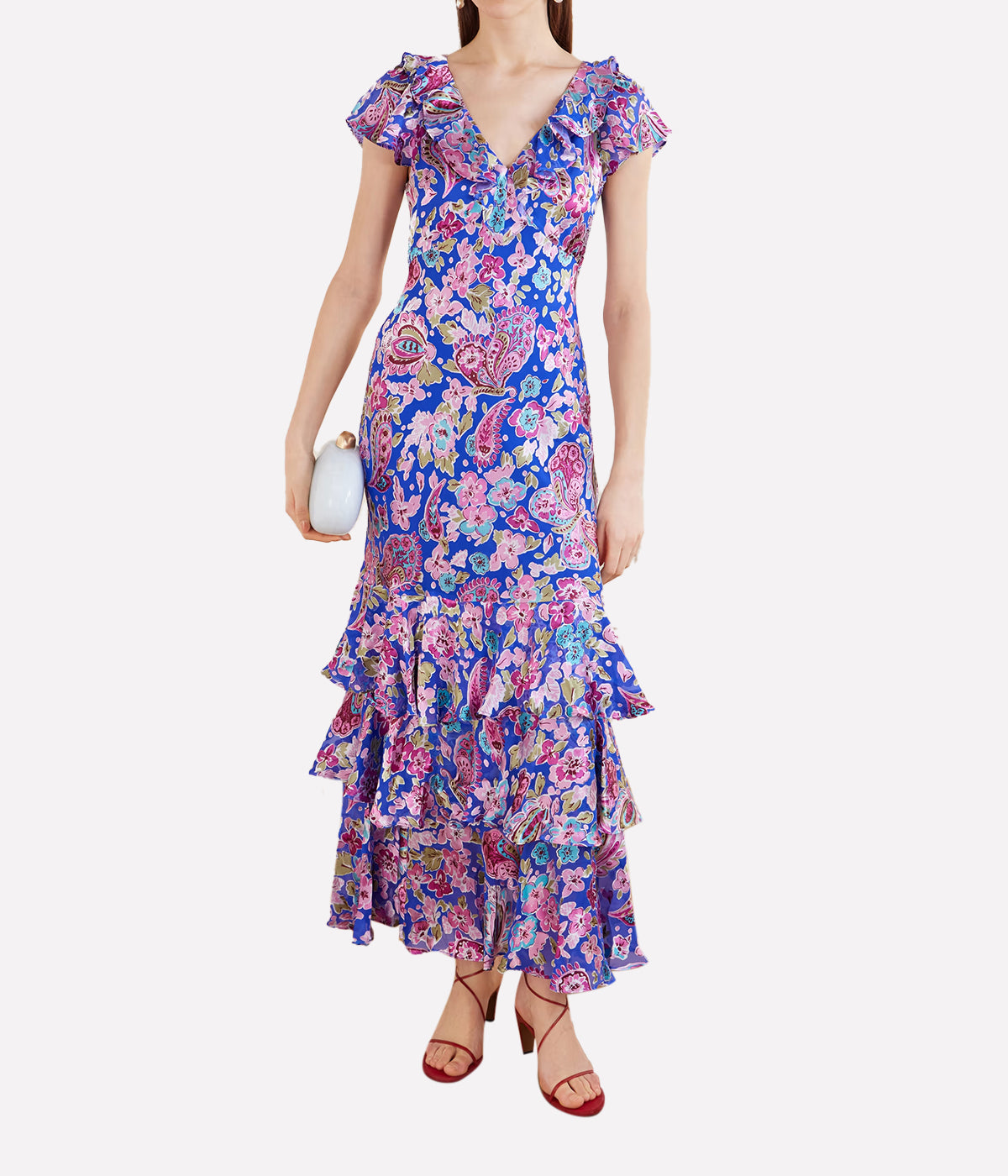 Amelle Dress In Cara Floral Devour Blue