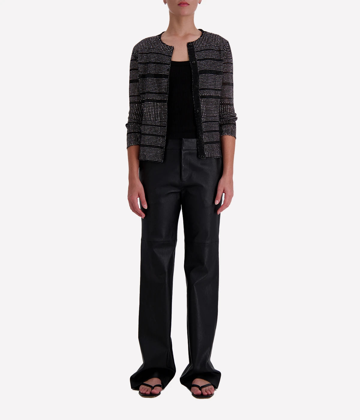 Woman Knitted Vest in Nero