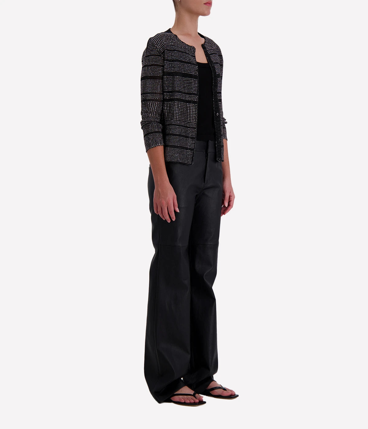 Woman Knitted Vest in Nero