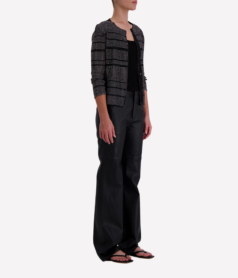 Woman Knitted Vest in Nero