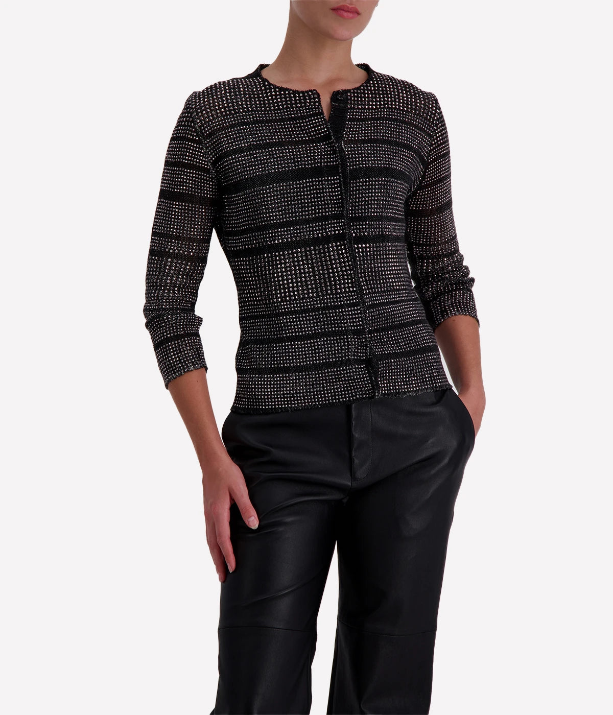 Woman Knitted Vest in Nero