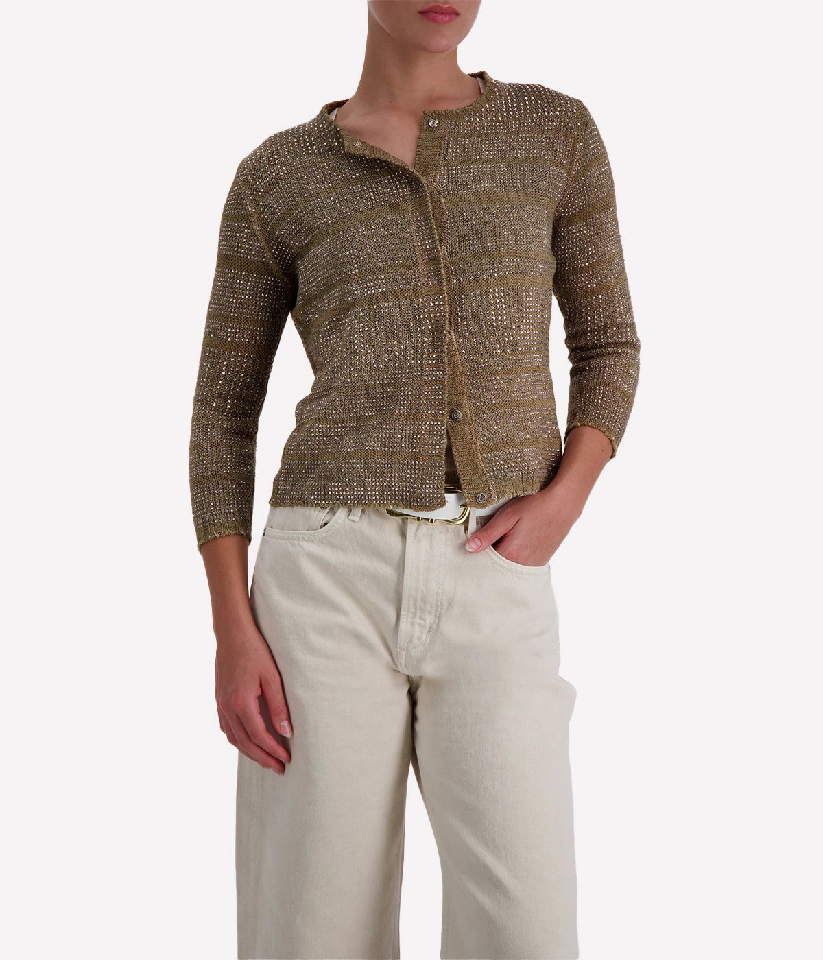 Woman Knitted Vest in Mushroom