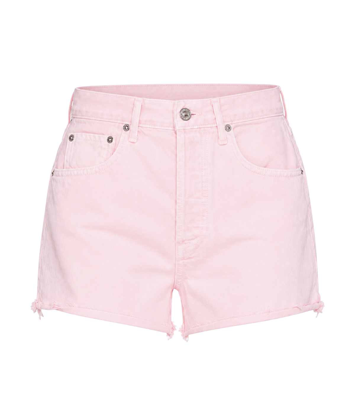 Citizens of Humanity Marlow Denim Short - light pink denim shorts with a frayed hem and silver-tone hardware