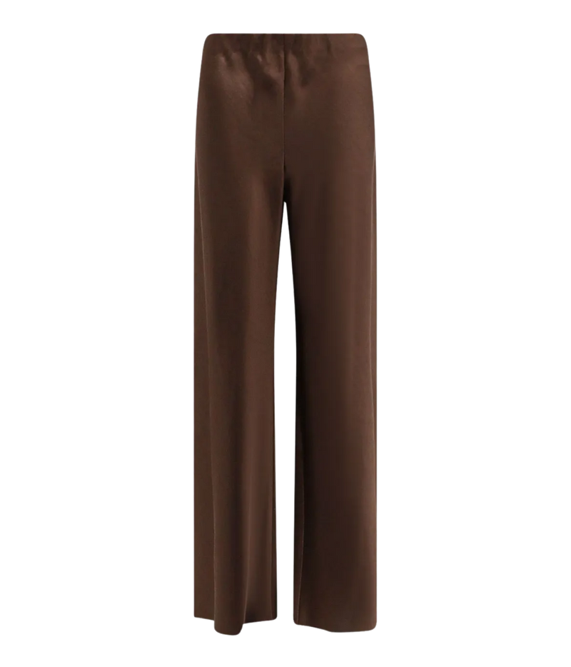 Colette High-Rise Fluid Satin Bias Pant in Expresso