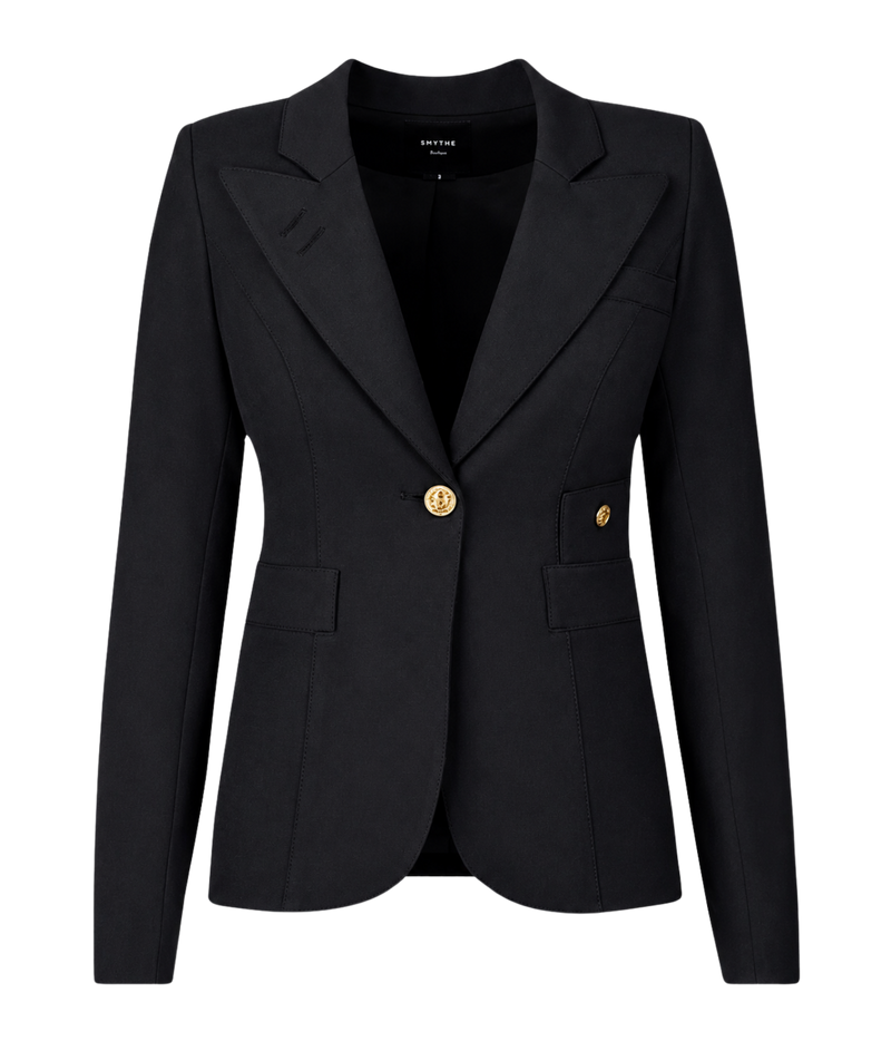 Full Back Duchess Blazer in Deep Black