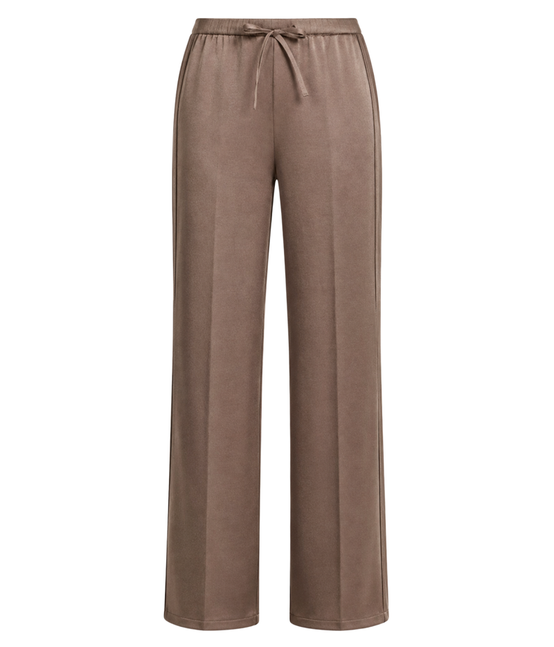Mid Waist Shine Crepe Pull On Pant in Taupe Haze