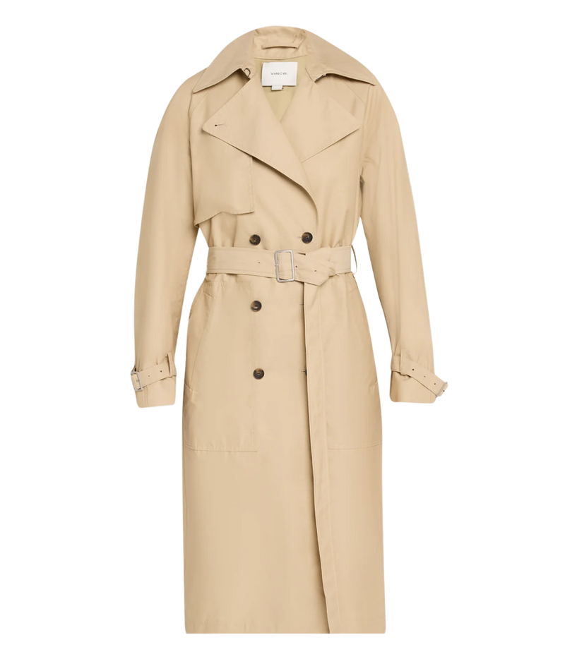 Fine Twill Trench Coat In Pumice Stone