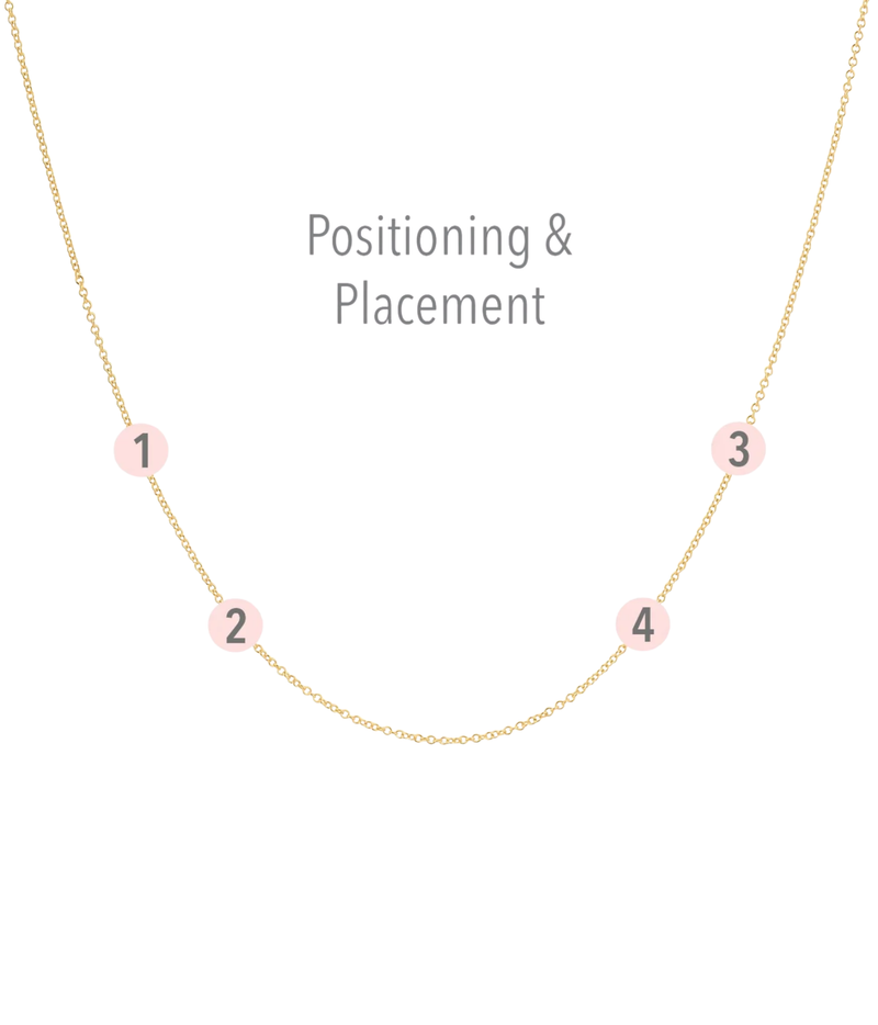 Custom 3 Initial & Birthstone Necklace in Gold