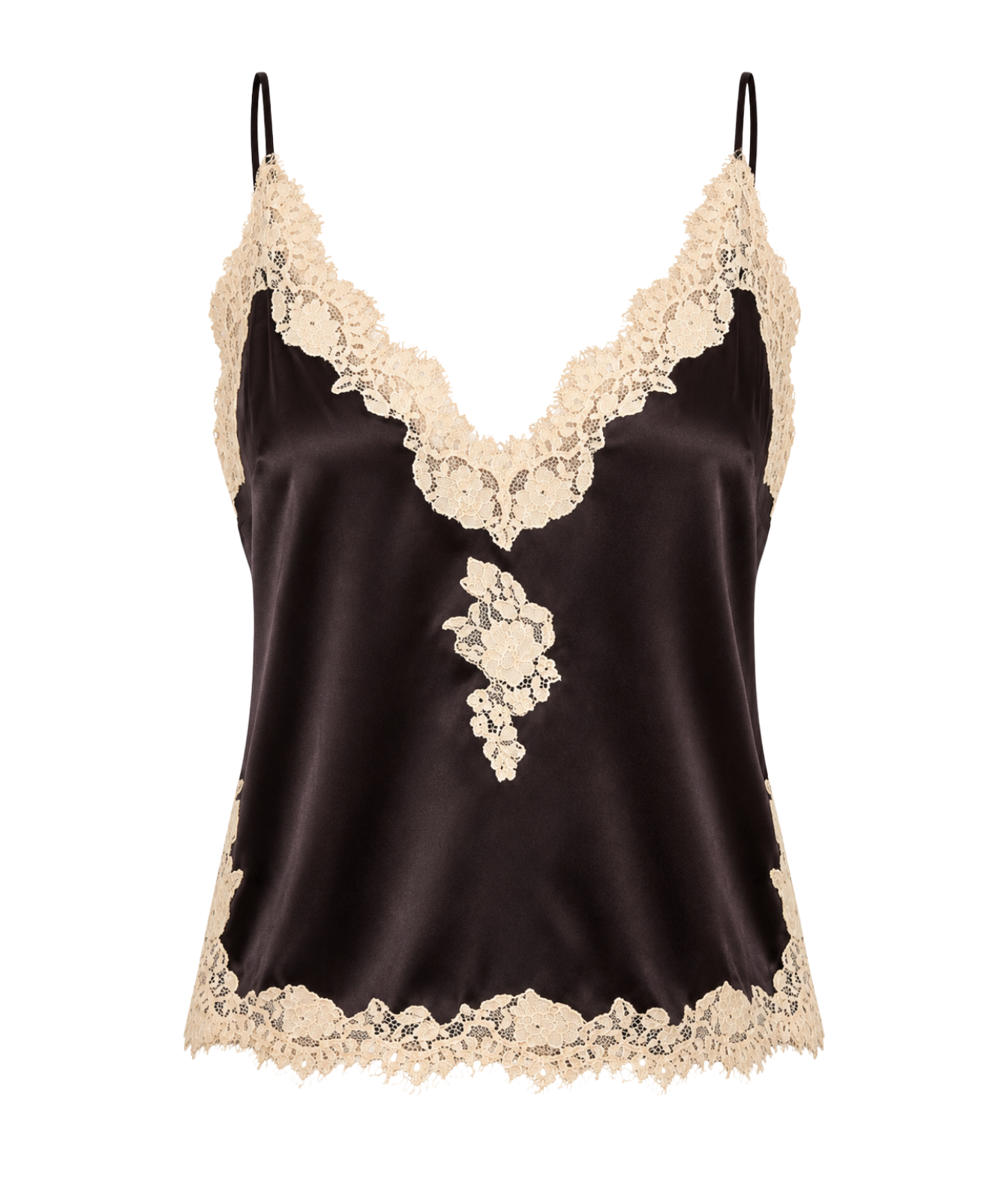Kira Top In Equestrian Brown With Cream Lace