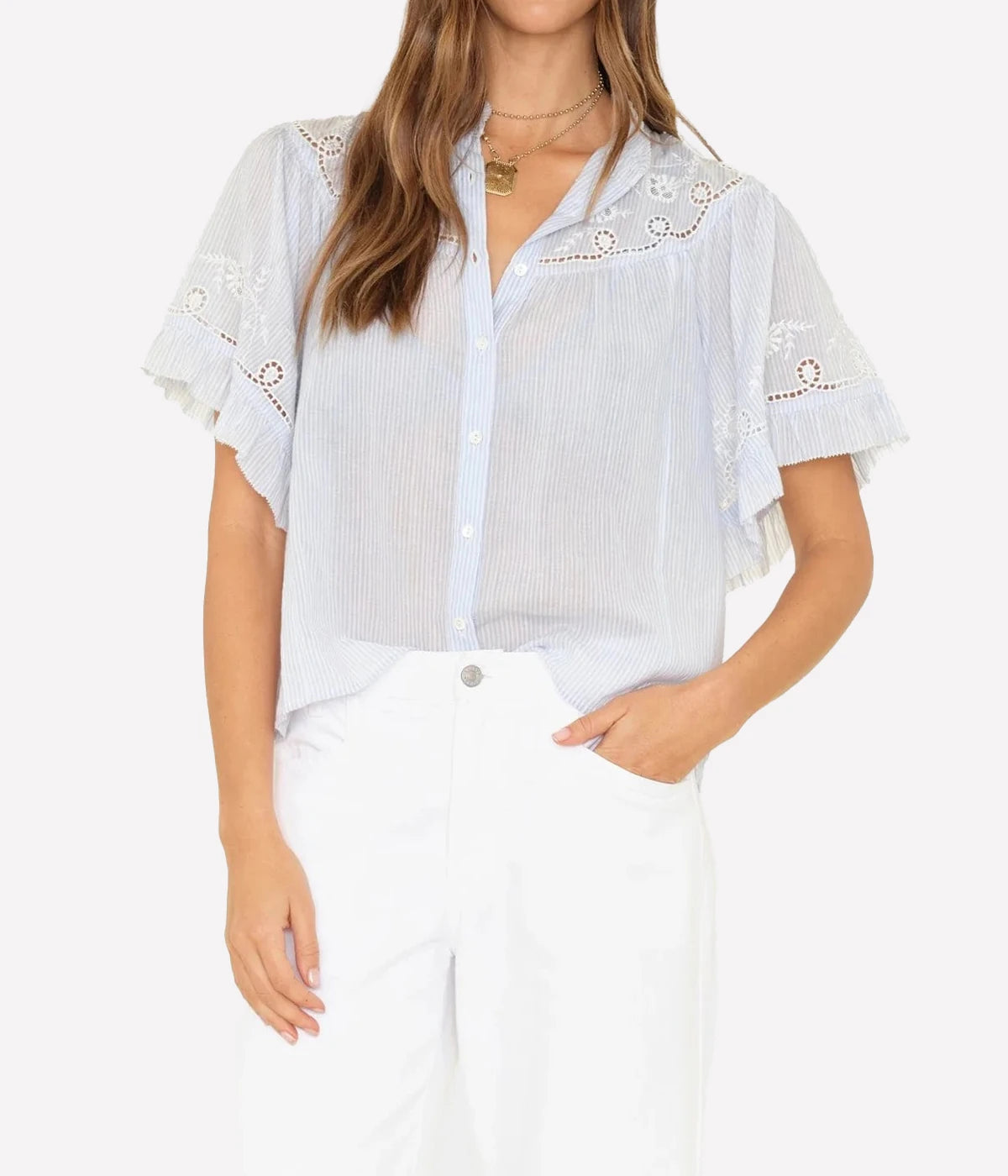 Mae Shirt In Blue White Stripe