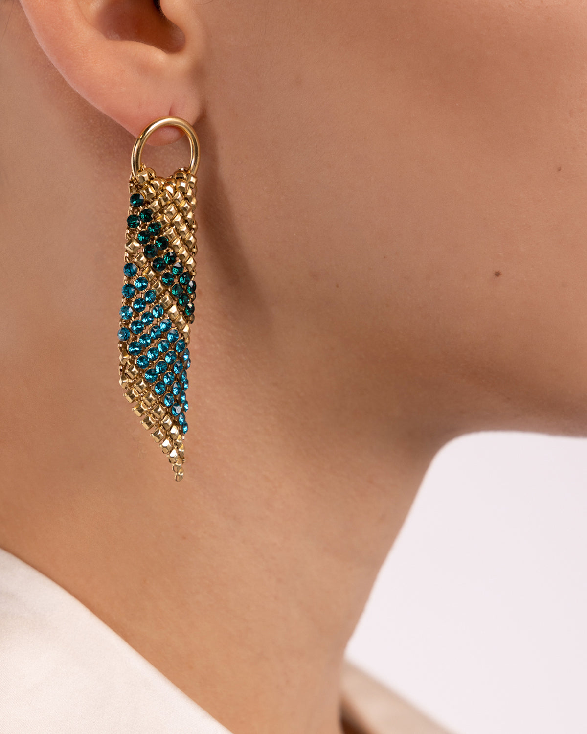 Sasha Earrings in Gold & Green
