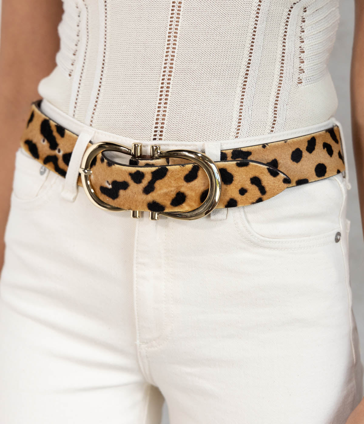 Gold Nicky Belt in Leopard