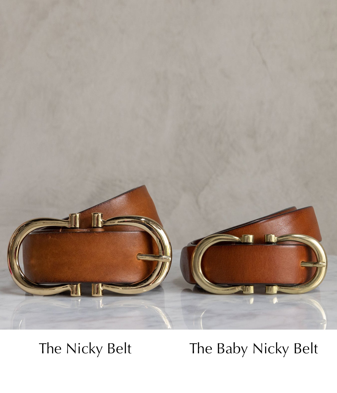 Baby Gold Nicky Belt in Tan