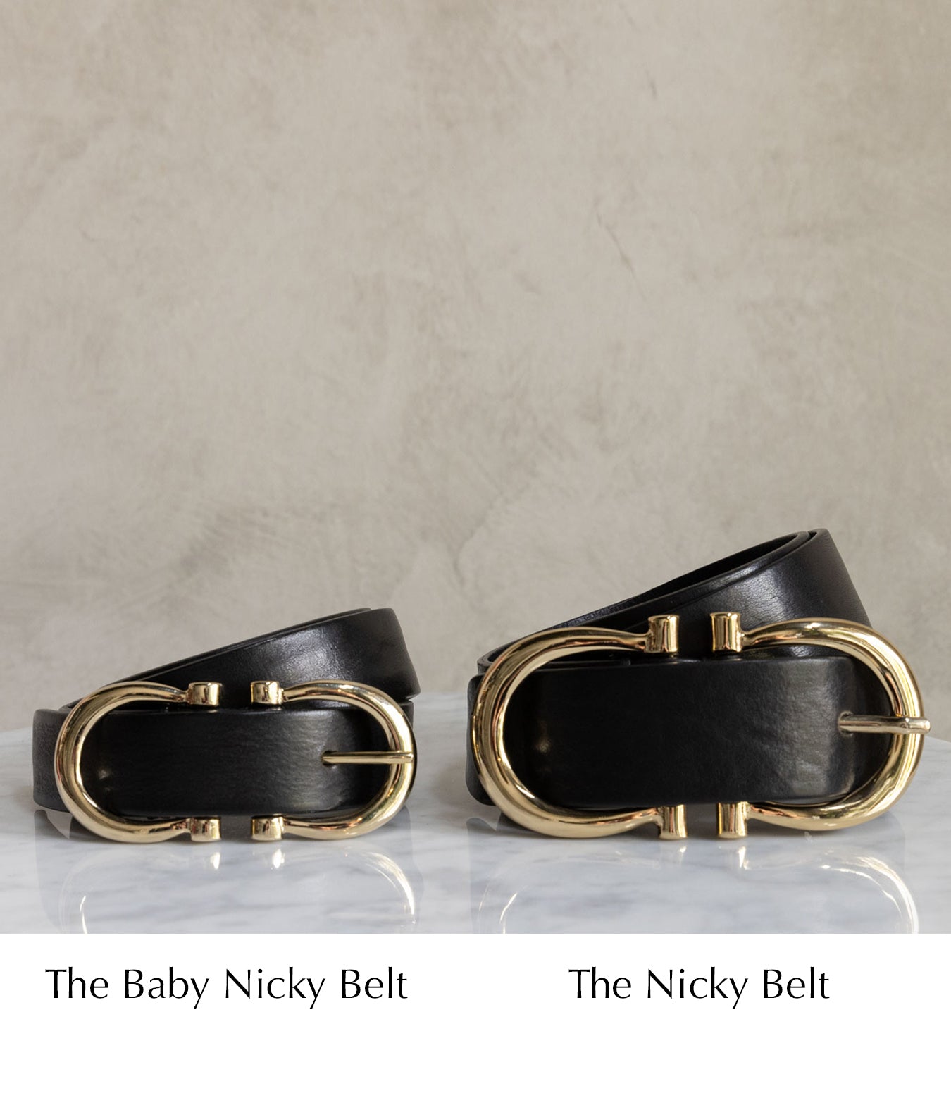 Baby Gold Nicky Belt in Black