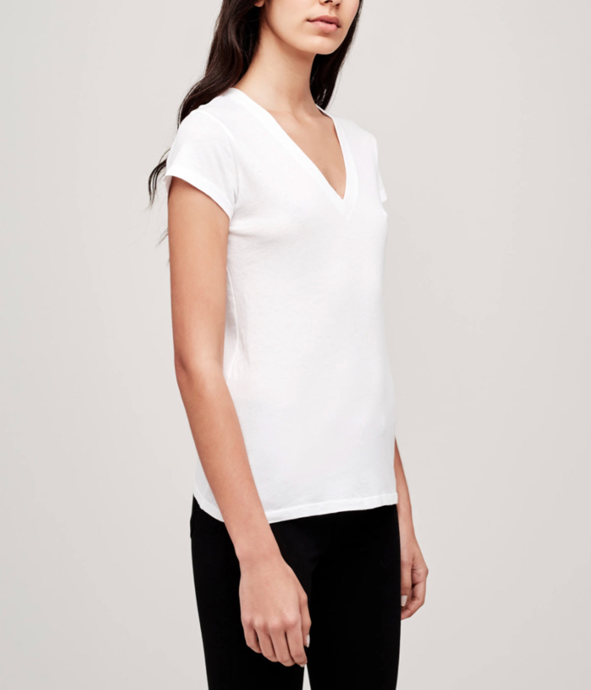 Becca V-Neck Tee in White