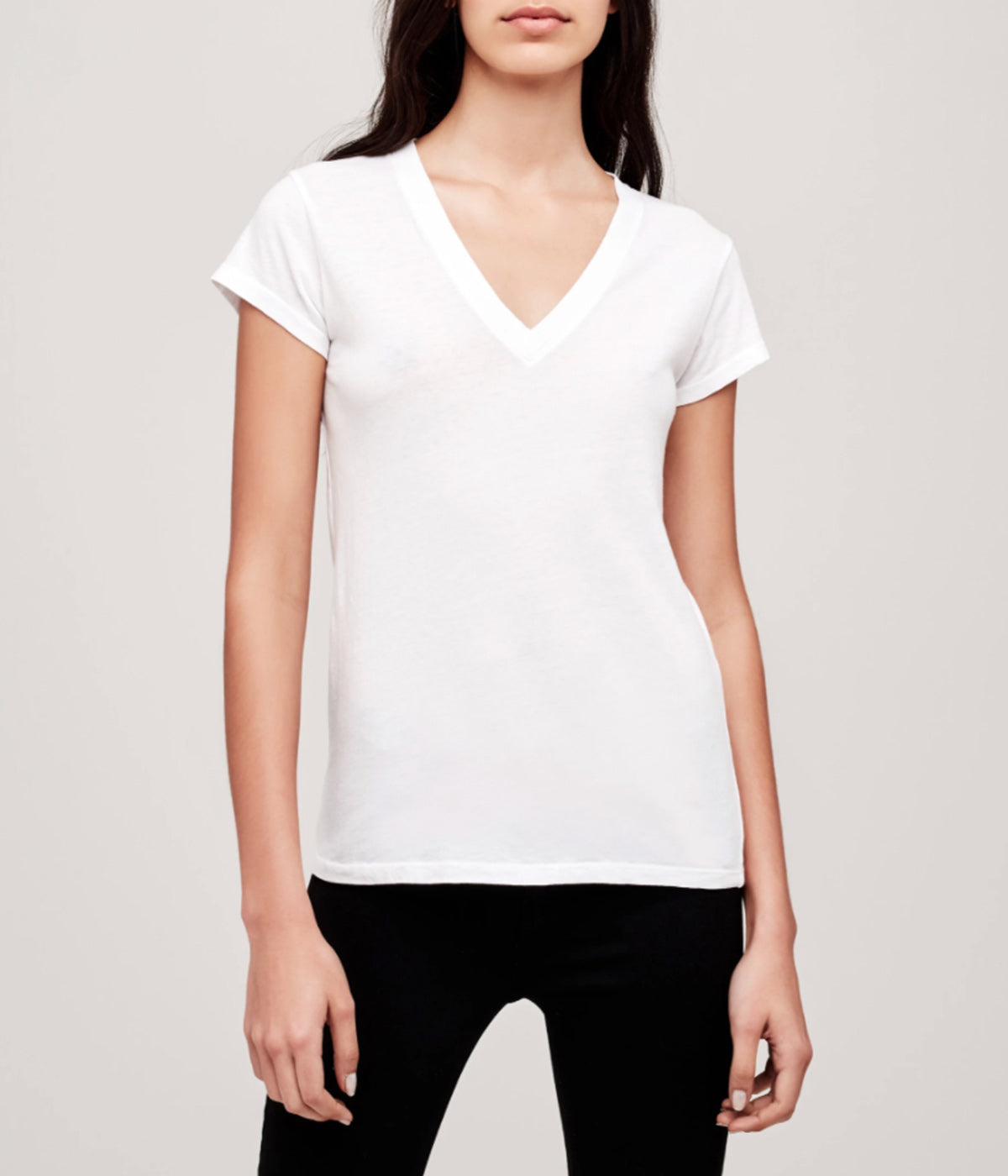 Becca V-Neck Tee in White