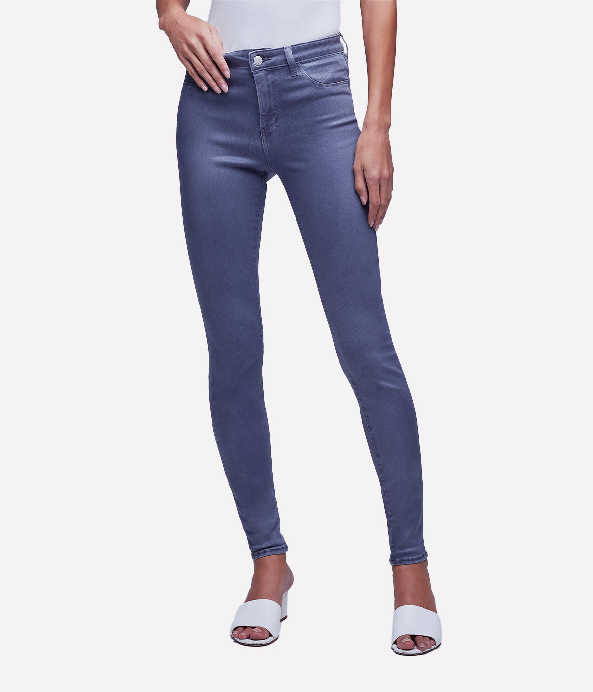 Marguerite High Rise Skinny in Gris Coated
