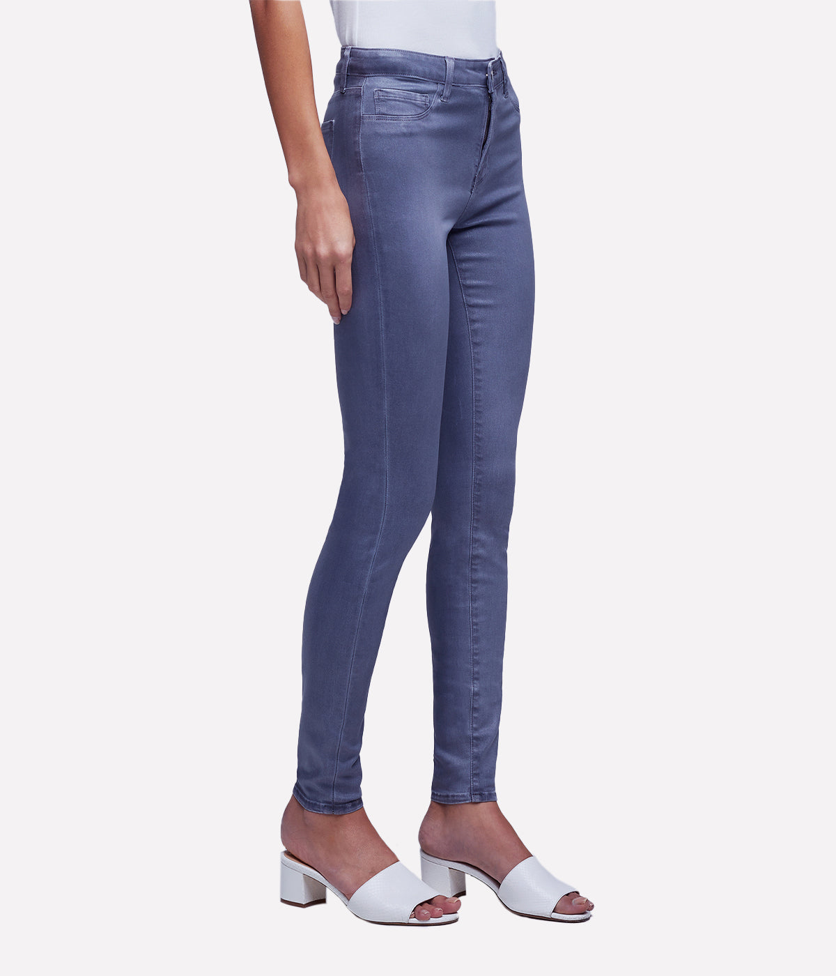 Marguerite High Rise Skinny in Gris Coated