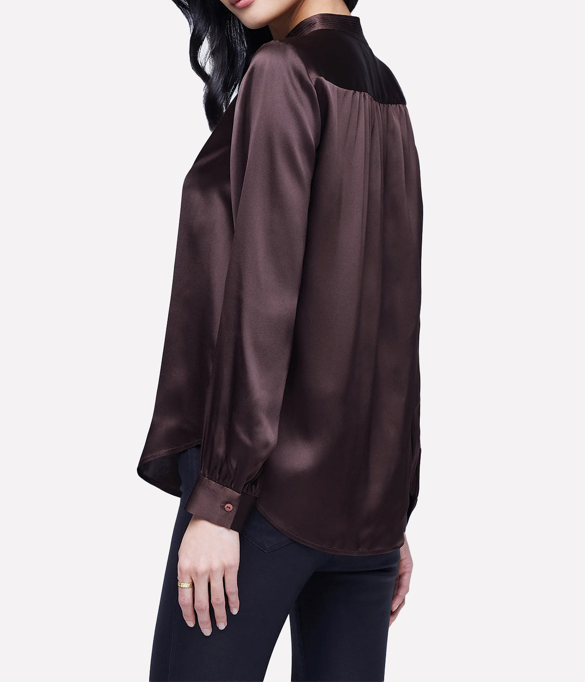 Bianca Long Sleeve Blouse in Chocolate