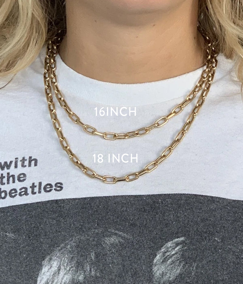 5.3mm 18inch Italian Chain Link Necklace in 14K Yellow Gold