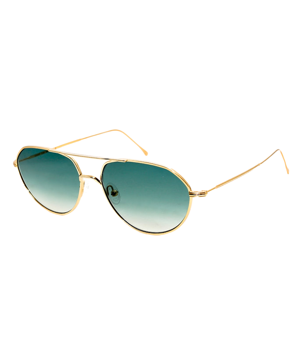 Edgar Sunglasses in Shiny Yellow Gold & Green Degrade