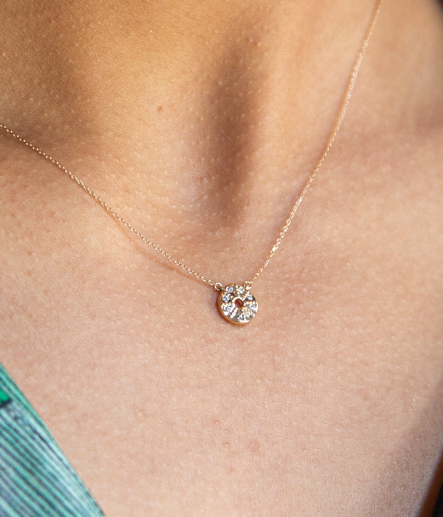 Sea Creatures Sand Dollar Necklace in 14K Yellow Gold