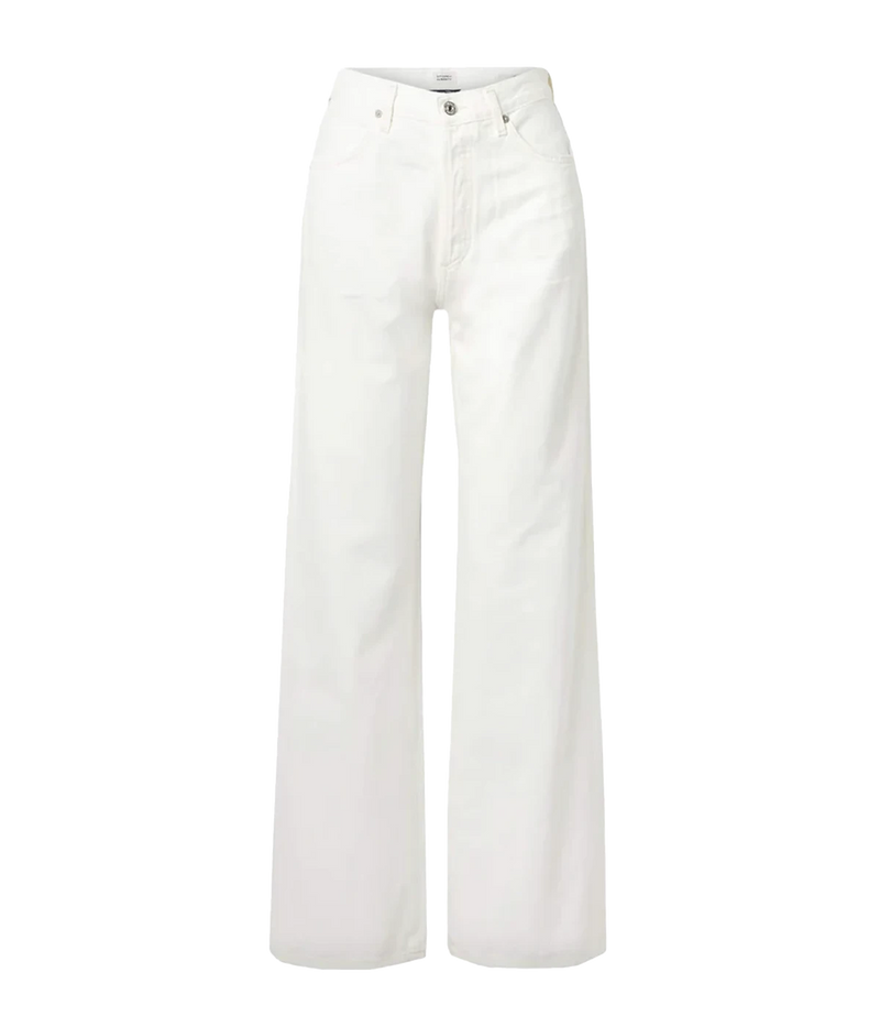 Citizens of Humanity Annina Jean in Seashell, flat lay view of high-rise straight leg denim jeans
