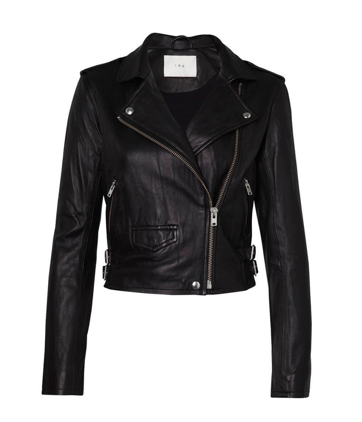 Ashville Leather Biker Jacket in Black