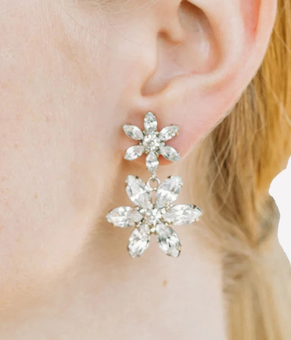 Audrey Earrings in Crystal