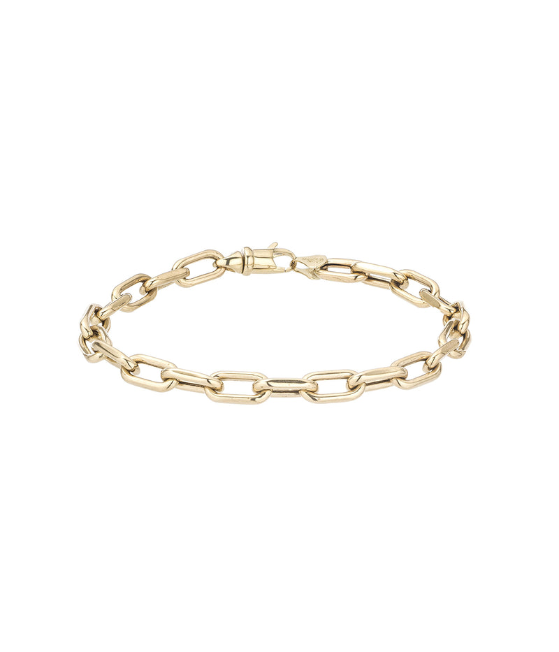 5.3mm Wide Italian Chain Link Bracelet in in 14K Yellow Gold