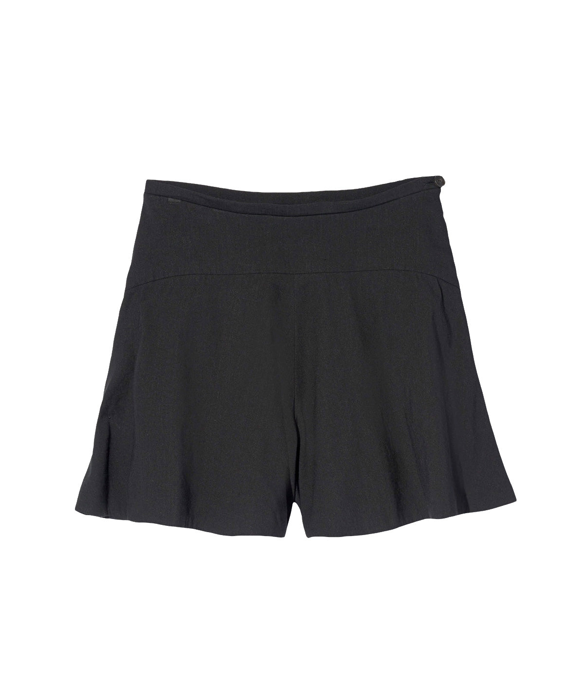 Linen Flounce Short in Black