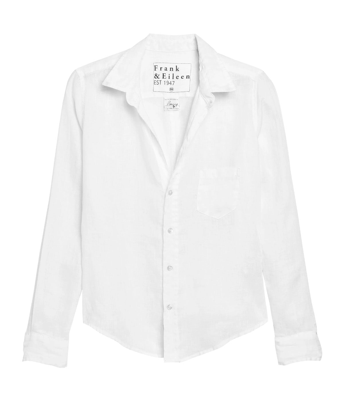Barry Button Down White Linen Shirt