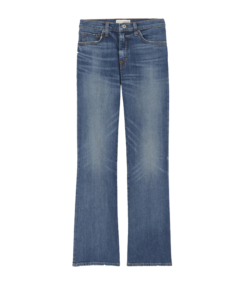 ALT text: High-waisted Boot Cut Jean in premium denim with a flattering bootcut silhouette.