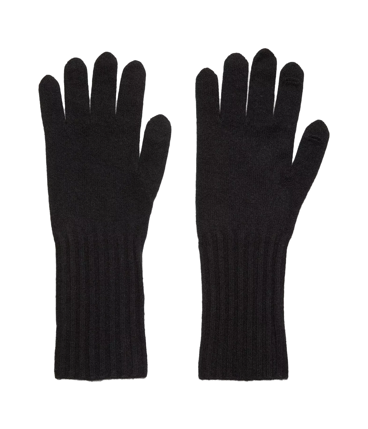 Cashmere Knit Gloves in Black