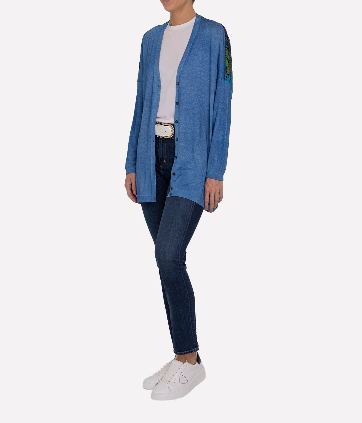 Cashmere Silk Cardigan in Genziana