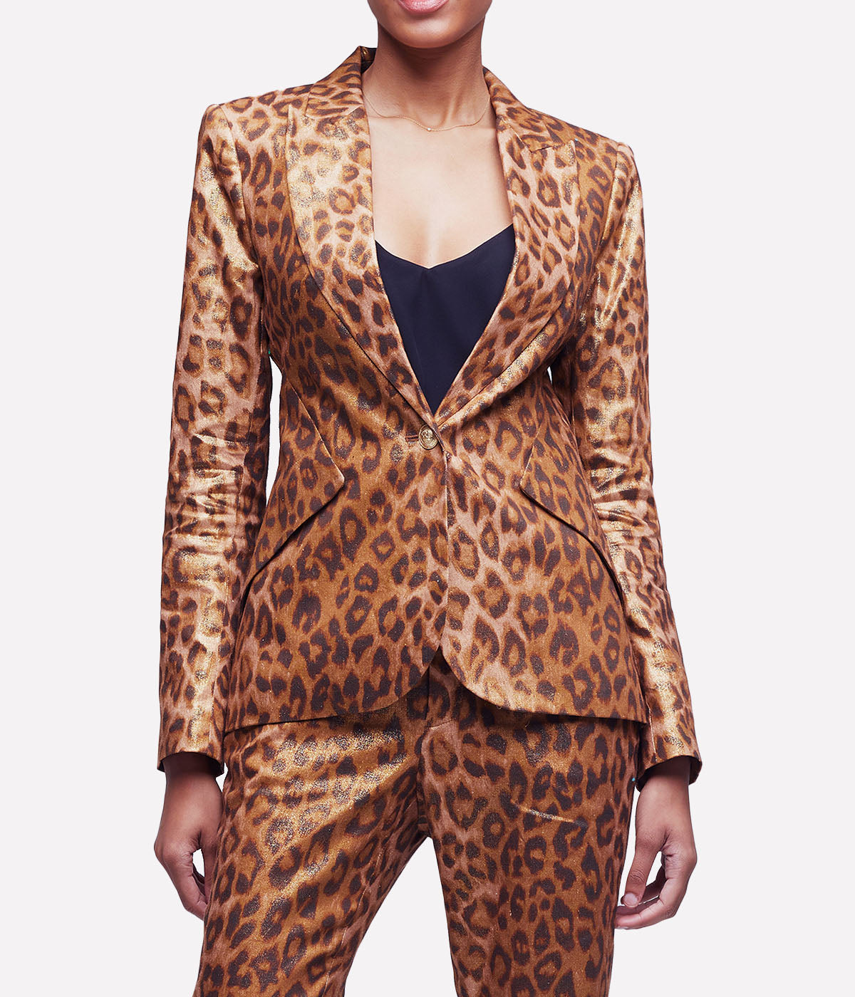 Chamberlain Blazer in Gold Multi & Cheetah