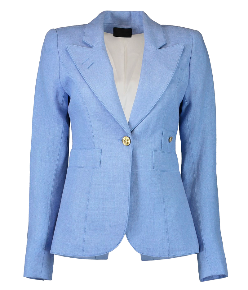 Classic Duchess Linen Blazer in Periwinkle