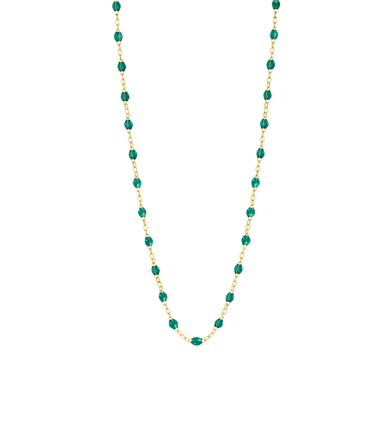 Classic Gigi 42cm Necklace in 18K Yellow Gold & Emerald