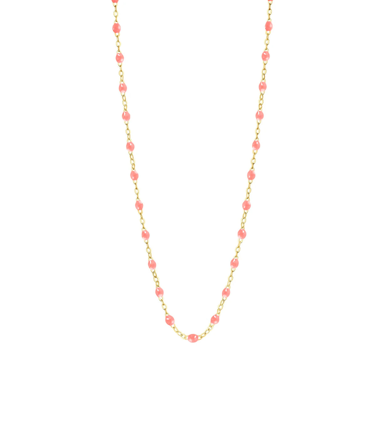 Classic Gigi 42cm Necklace in 18K Yellow Gold & Fuchsia
