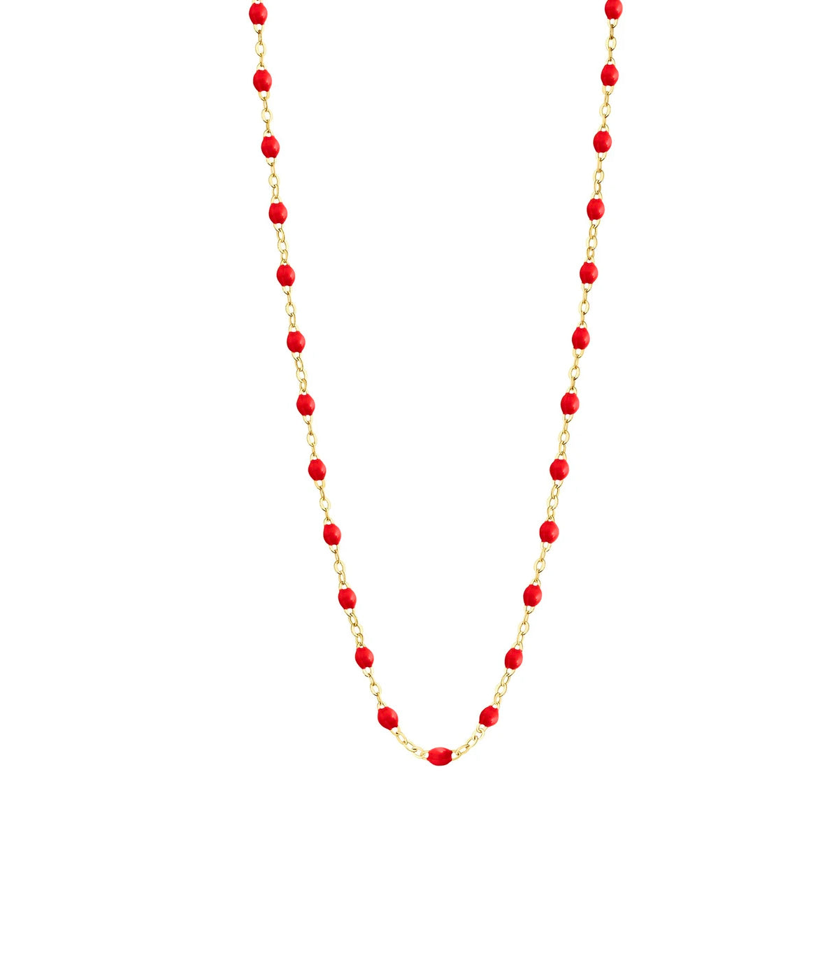 Classic Gigi 42cm Necklace in 18K Yellow Gold & Poppy