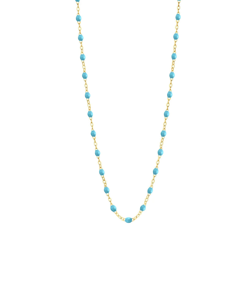 Classic Gigi 42cm Necklace in 18K Yellow Gold & Turquoise