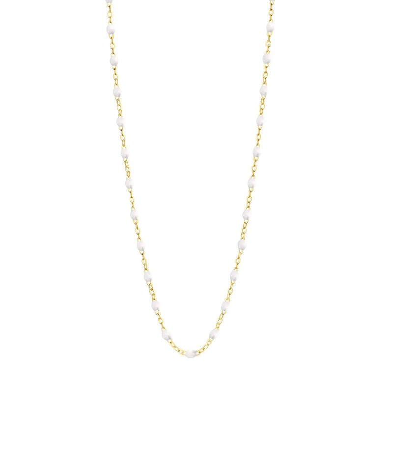 Classic Gigi 42cm Necklace 18K Yellow Gold in White