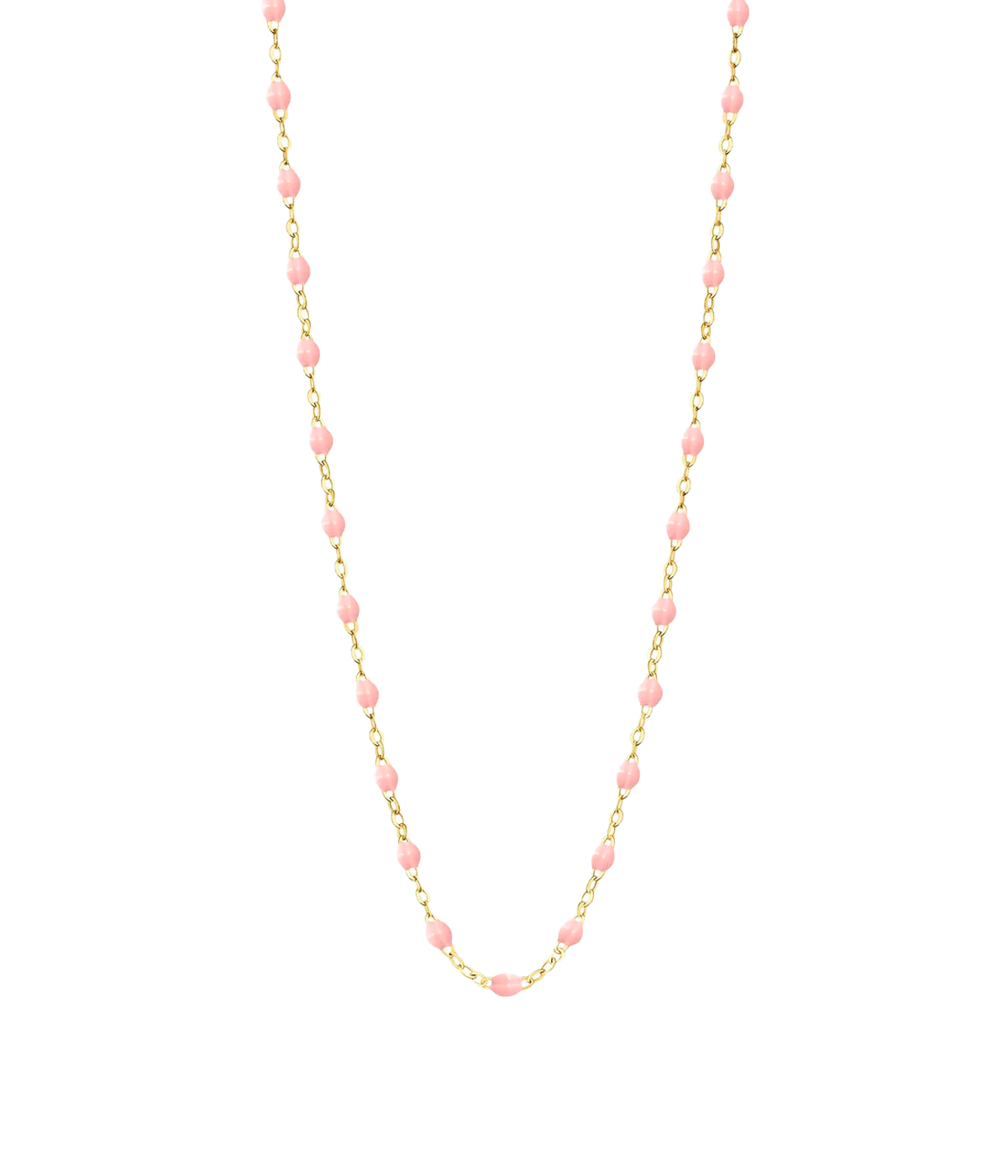 Classic Gigi Necklace 50cm in 18K Yellow Gold & Baby Pink