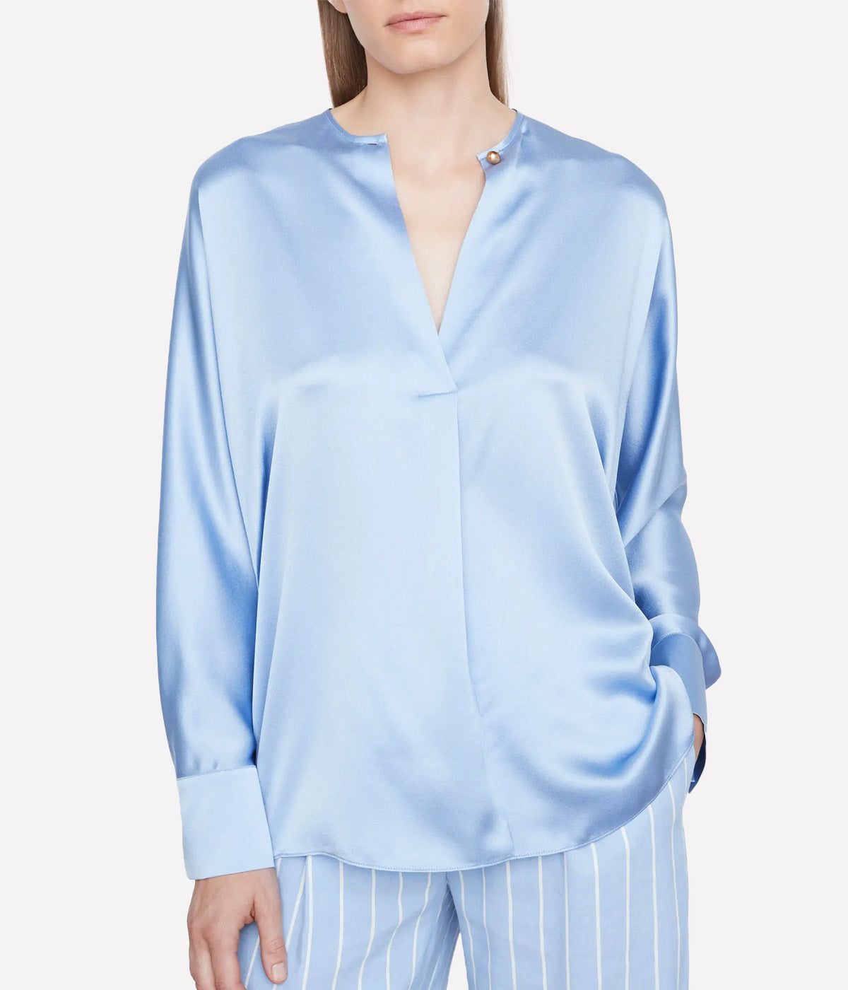 Clean Neck Dolman Sleeve Blouse in Iris