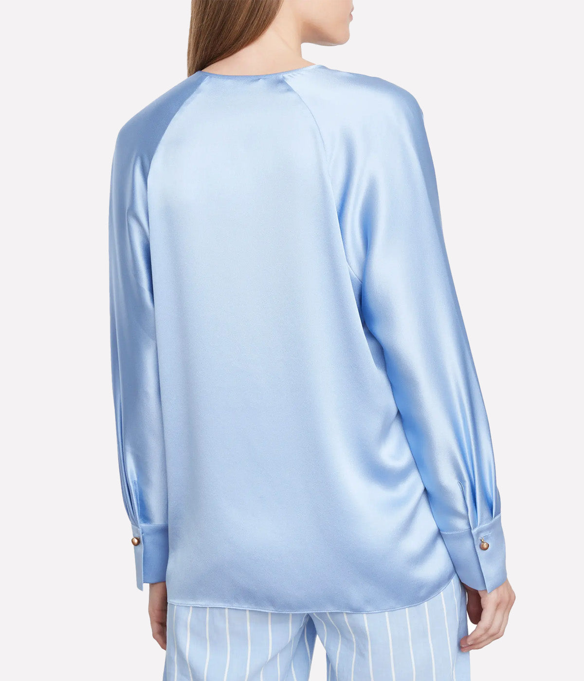 Clean Neck Dolman Sleeve Blouse in Iris