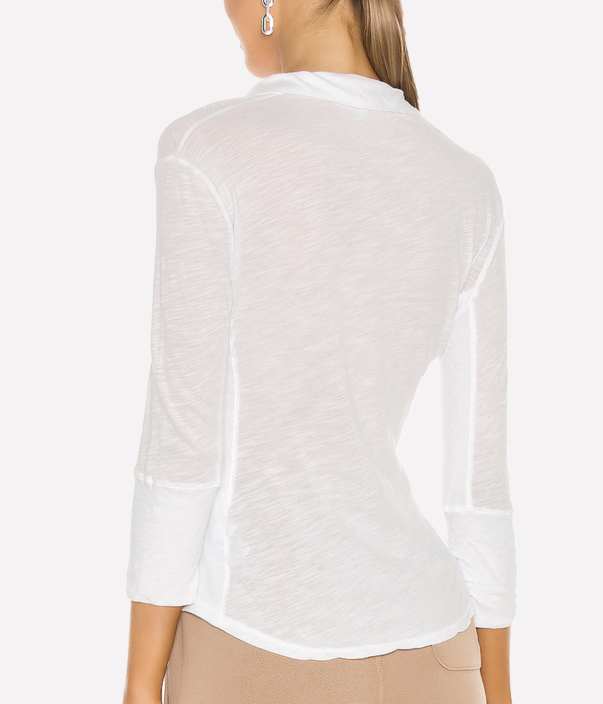 Contrast Panel Shirt in White